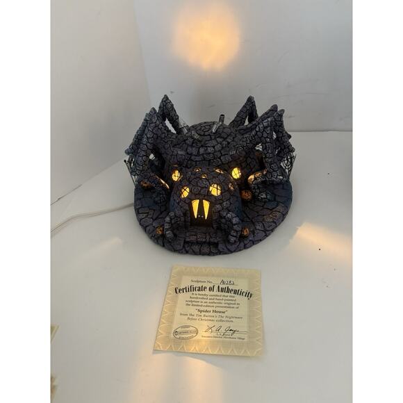Disney NIGHTMARE BEFORE CHRISTMAS 2007 Hawthorne Village Spider House w COA RARE - Picture 1 of 10